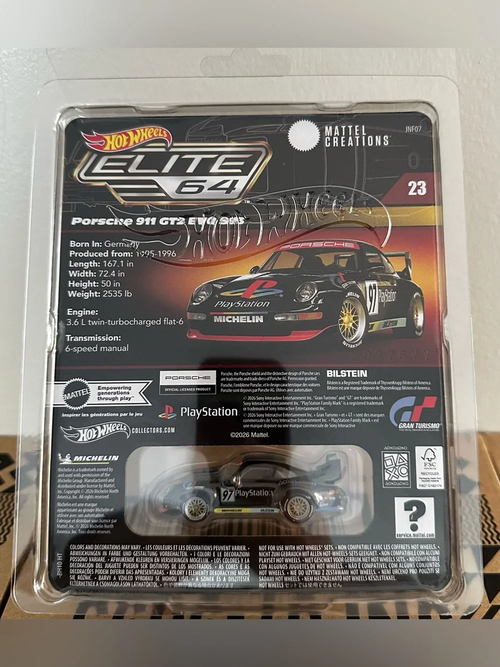 Hot Wheels x PlayStation Elite 64 Porsche 911 GT2 EVO 993 - *SHIPS SAME DAY*